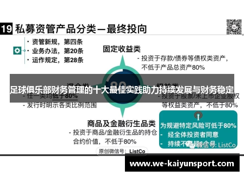 足球俱乐部财务管理的十大最佳实践助力持续发展与财务稳定 足球俱乐部财务管理的十大最佳实践助力持续发展与财务稳定